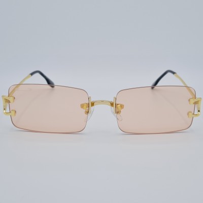 Ochelari de soare, barbatesti, aurii cu lentila roz,  Matteo Ferari, + toc si laveta GRATIS  UV400 OSB009 Ochelari de soare, barbatesti, aurii cu lentila roz,  Matteo Ferari, + toc si laveta GRATIS  UV400 OSB009