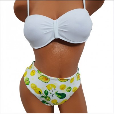 Costum de Baie din doua piese cu intaritura la sutien si slip normal CBD033 Costum de Baie din doua piese cu intaritura la sutien si slip normal CBD033