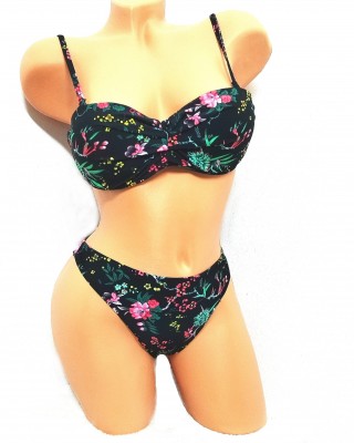 Costum de Baie din doua piese cu sutien push up bretele detasabile slip normal + CADOU slip tanga CBD035 Costum de Baie din doua piese cu sutien push up bretele detasabile slip normal + CADOU slip tanga CBD035