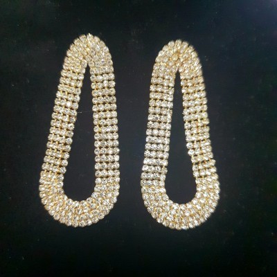 Cercei eleganti aurii cu strasuri CW60 Cercei eleganti aurii cu strasuri CW60