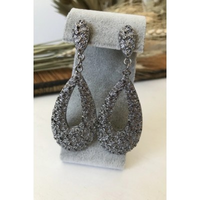 Cercei eleganti gri inchis model picaturi CW90 Cercei eleganti gri inchis model picaturi CW90