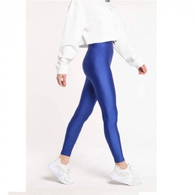 Colanti Fitness Dama Albastri luciosi cu talie inalta CDFIT028 Colanti Fitness Dama Albastri luciosi cu talie inalta CDFIT028