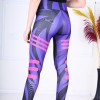 Colanti Fitness Dama cu design abstract purple lines CDFIT029