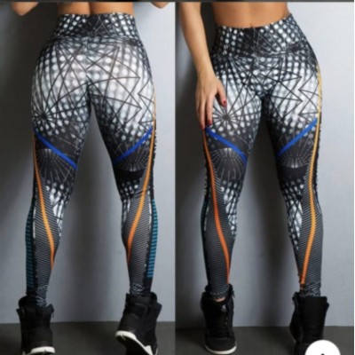 Colanti Fitness Dama negri cu model geometric Don't Stop SCDFIT037 Colanti Fitness Dama negri cu model geometric Don't Stop SCDFIT037