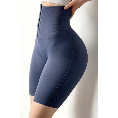 Colanti Dama Sport Scurti Modelatori cu Corset in talie  albastri CDFIT064