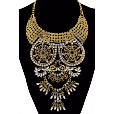 Colier Vintage Auriu cu Cristale si Strasuri COL72