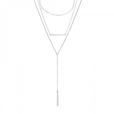 Set trei coliere argintii placate cu titan cu pandantiv STCOL088