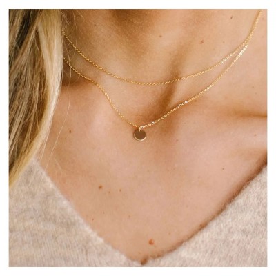 Set doua coliere aurii placate cu aur galben de 14 k cu pandantiv  STCOL094