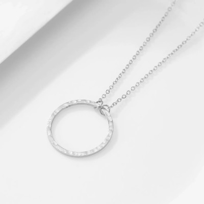 Colier dama argintiu cu pandativ cerc COL107 Colier dama argintiu cu pandativ cerc COL107