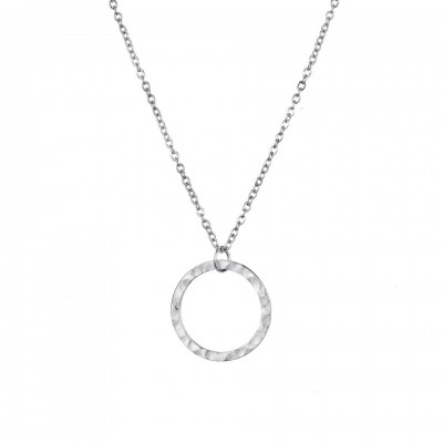 Colier dama argintiu cu pandativ cerc COL109 Colier dama argintiu cu pandativ cerc COL109