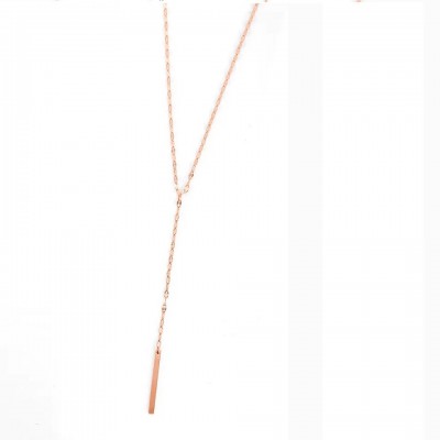 Colier roz auriu placat cu aur roz de 14 K cu pandantiv geometric COL117