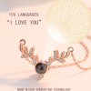 Colier dama roz-auriu placat cu aur design ren  si proiectie I love You in 100 de limbi COL034