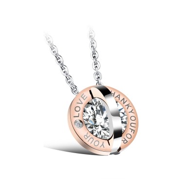 Lantisor dama rose gold cu pandantiv sfera LOVE COL046 Lantisor dama rose gold cu pandantiv sfera LOVE COL046