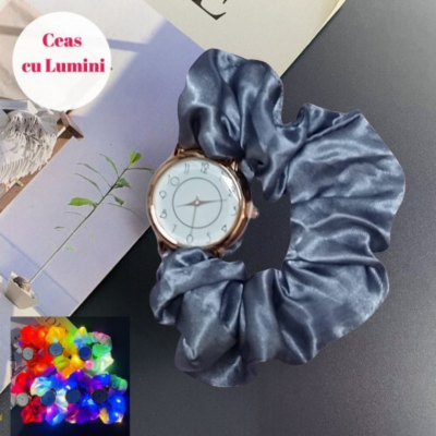 Ceas Dama Elegant cu led si funda gri fluorescenta cu becuri intermitente  CDGV025 Ceas Dama Elegant cu led si funda gri fluorescenta cu becuri intermitente  CDGV025