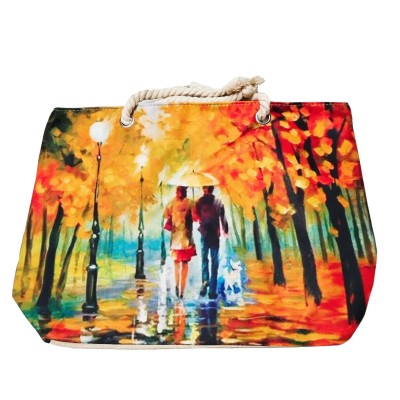 Geanta dama de plaja din material textil cu imprimeu sezon estival GDPJ010 Geanta dama de plaja din material textil cu imprimeu sezon estival GDPJ010