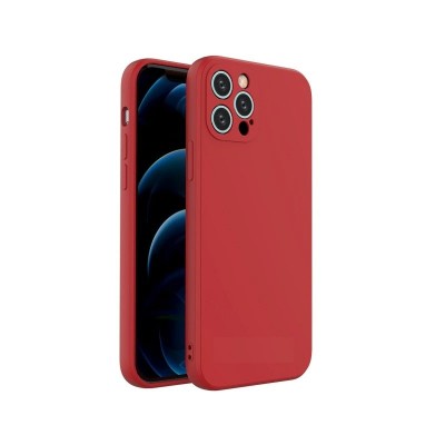 Husa Spate Iphone 13 PRO Antishock Rosie din Membrana Siliconata Mata cu Decupaje la Camere HS-IP13 PRO-SIL Husa Spate Iphone 13 PRO Antishock Rosie din Membrana Siliconata Mata cu Decupaje la Camere HS-IP13 PRO-SIL