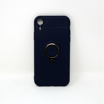 Husa Iphone XR Albastra cu inel metalic