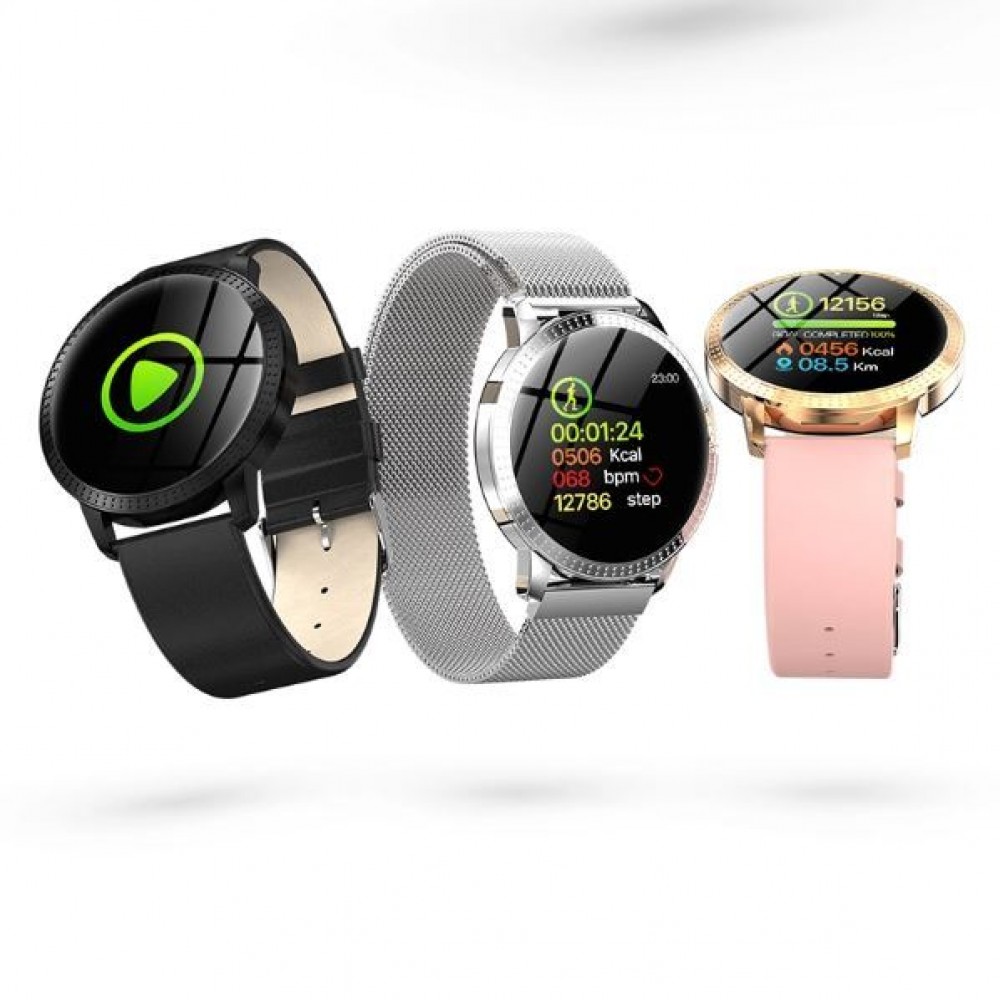 Ceas Smartwatch SUPER PREMIUM cu ecran color Argintiu Karen SWCF18