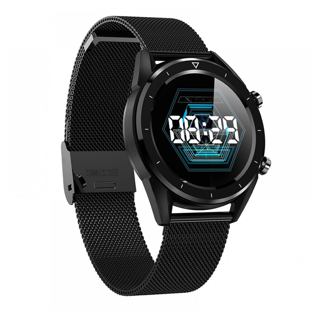 Ceas Smartwatch SUPER PREMIUM Negru cu curea de metal Karen SWDT28