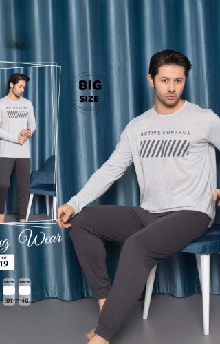 Pijama barbati batal bluza gri si pantaloni negri PJB14 Pijama barbati batal bluza gri si pantaloni negri PJB14