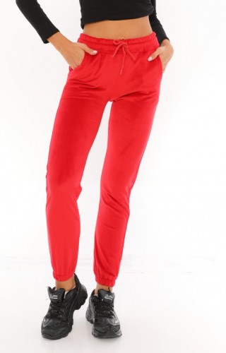 Pantaloni Trening Dama rosii fashion cu talie inalta PTD03 Pantaloni Trening Dama rosii fashion cu talie inalta PTD03