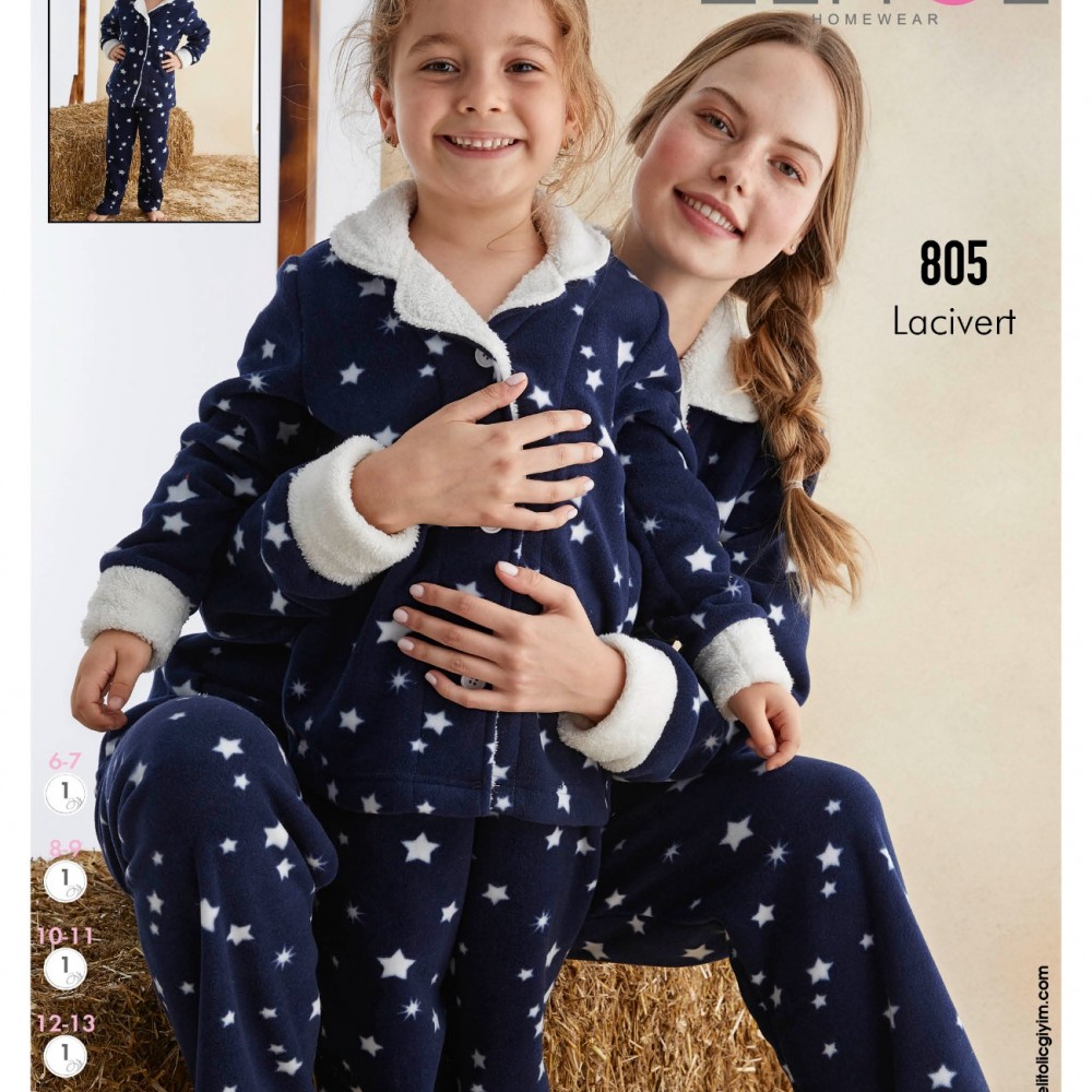 Pijama Fete bleumarin Cocolino  cu stelute albe PJC13