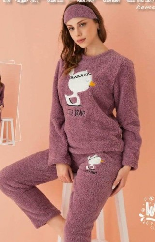 Pijama Cocolino Dama Mov cu Imprimeu Ratusca PJD066 Pijama Cocolino Dama Mov cu Imprimeu Ratusca PJD066