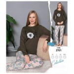 Pijamale dama  vatuita  bluza si pantaloni lungi  PJD078