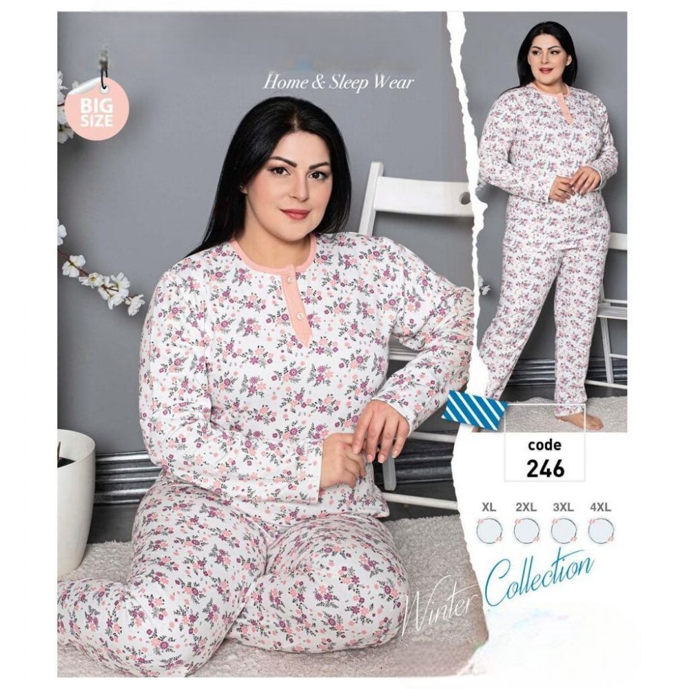 Pijama batal dama vatuita cu imprimeu flori si nasturi PJD079