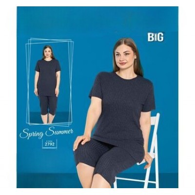 Pijama Dama bleumarin tricou si pantaloni trei sferturi PJD096 Pijama Dama bleumarin tricou si pantaloni trei sferturi PJD096