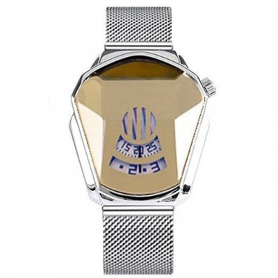 Ceas Barbatesc Sport Fashion Silver Gold cu bratara metalica magnetica argintie CBQZ010 Ceas Barbatesc Sport Fashion Silver Gold cu bratara metalica magnetica argintie CBQZ010