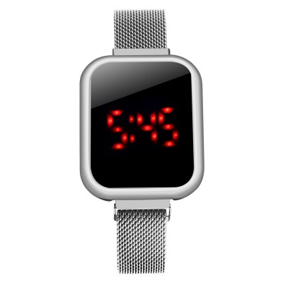 Ceas Electronic Fashion LED Argintiu cu touch screen si bratara magnetica CDQZ065 Ceas Electronic Fashion LED Argintiu cu touch screen si bratara magnetica CDQZ065