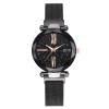 Ceas Dama Casual cu bratara magnetica si cadran cu picatele Black QUARTZ CDQZ009