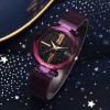 Ceas Dama Casual cu bratara magnetica si cadran cu picatele Purple QUARTZ CDQZ009