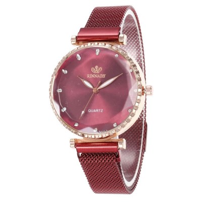 Ceas Dama Rosu cu bratara magnetica Rinnady QUARTZ CDQZ012 Ceas Dama Rosu cu bratara magnetica Rinnady QUARTZ CDQZ012