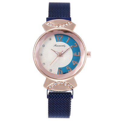 Ceas Dama Casual cu bratara magnetica si cadran in doua culori si strasuri Blue QUARTZ CDQZ067 Ceas Dama Casual cu bratara magnetica si cadran in doua culori si strasuri Blue QUARTZ CDQZ067