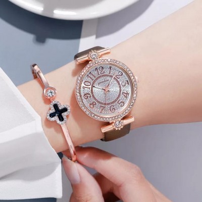 Ceas Dama maro curea din piele ecologica +bratara cu strasuri QUARTZ CDQZ114 Ceas Dama maro curea din piele ecologica +bratara cu strasuri QUARTZ CDQZ114