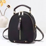 Rucsac Geanta Fashion negru din piele eco cu fermoar vertical ACRD222