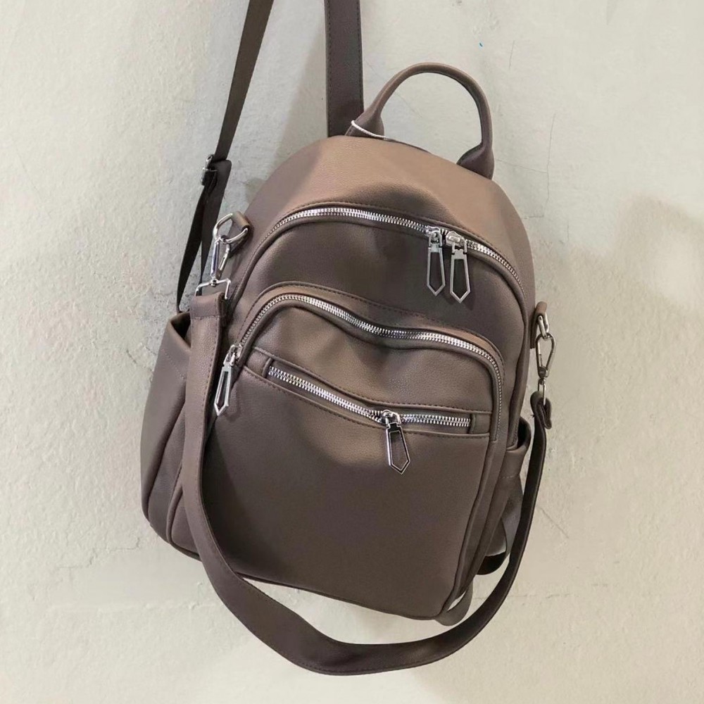 Rucsac Geanta Fashion purplei din piele eco cu buzunare si bareta detasabila ACRD291