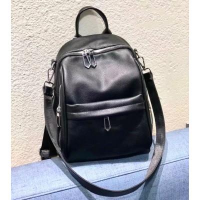 Rucsac Geanta Fashion negru din piele eco cu cusatura dubla pe  buzunar  si bareta detasabila ACRD294 Rucsac Geanta Fashion negru din piele eco cu cusatura dubla pe  buzunar  si bareta detasabila ACRD294