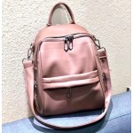 Rucsac Geanta Fashion roz din piele eco cu cusatura dubla pe  buzunar  si bareta detasabila ACRD294