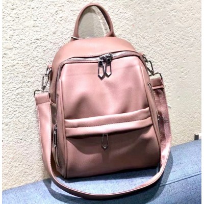 Rucsac Geanta Fashion roz din piele eco cu cusatura dubla pe  buzunar  si bareta detasabila ACRD294 Rucsac Geanta Fashion roz din piele eco cu cusatura dubla pe  buzunar  si bareta detasabila ACRD294