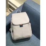 Rucsac dama  gri din piele eco cu buzunar exterior cu fermoar ACRD314