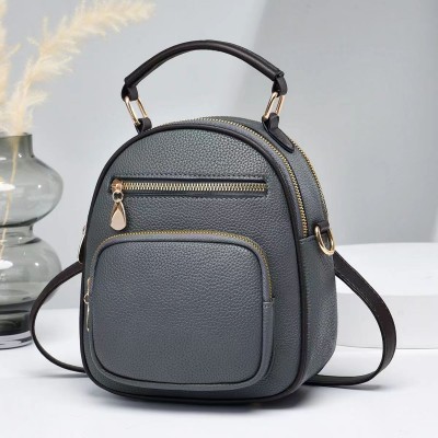 Rucsac Geanta Fashion gri din piele eco cu buzunar exterior cu fermoar ACRD367 Rucsac Geanta Fashion gri din piele eco cu buzunar exterior cu fermoar ACRD367
