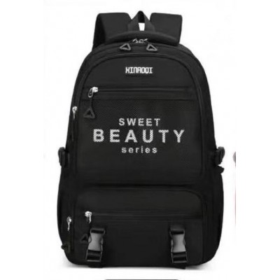 Ghiozdan tip Rucsac negru din material textil impermeabil cu buzunare multiple si catarame ACRD380 Ghiozdan tip Rucsac negru din material textil impermeabil cu buzunare multiple si catarame ACRD380