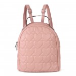 Rucsac Fashion roz din piele eco si cusaturi fine in forma de inimia ACRD309