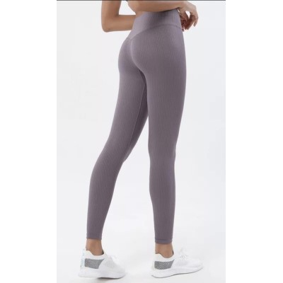 Colanti Dama Fitness Striati Gri cu Talie Inalta CDFIT038 Colanti Dama Fitness Striati Gri cu Talie Inalta CDFIT038