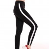 Colanti Fitness Dama Negri cu dunga laterala Alba CDFIT033