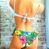 Costum de Baie din doua piese cu sutien alb balconette cu push up bretele detasabile slip cu print floral cu inchidere laterala + CADOU slip tanga CBD011 Costum de Baie din doua piese cu sutien alb balconette cu push up bretele detasabile slip cu print floral cu inchidere laterala + CADOU slip tanga CBD011
